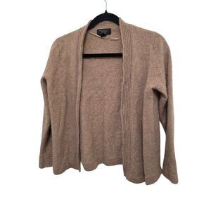Charter Club Cashmere Beige Open Front Cardigan Sweater Women's L Soft & Lightwe